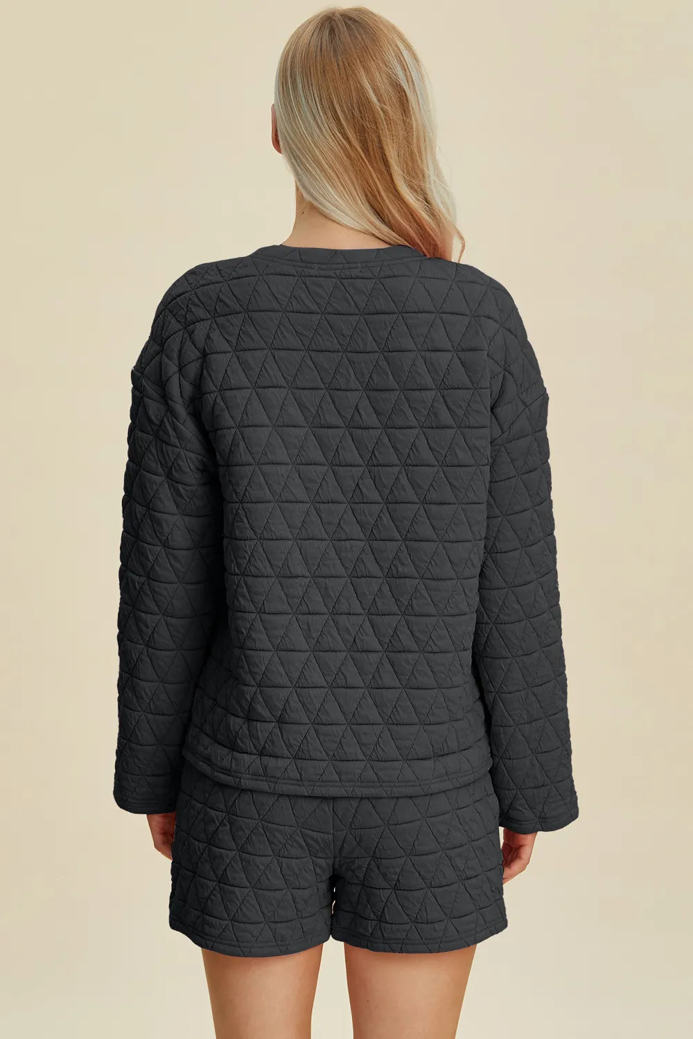 Two piece set angled view showing relaxed fit