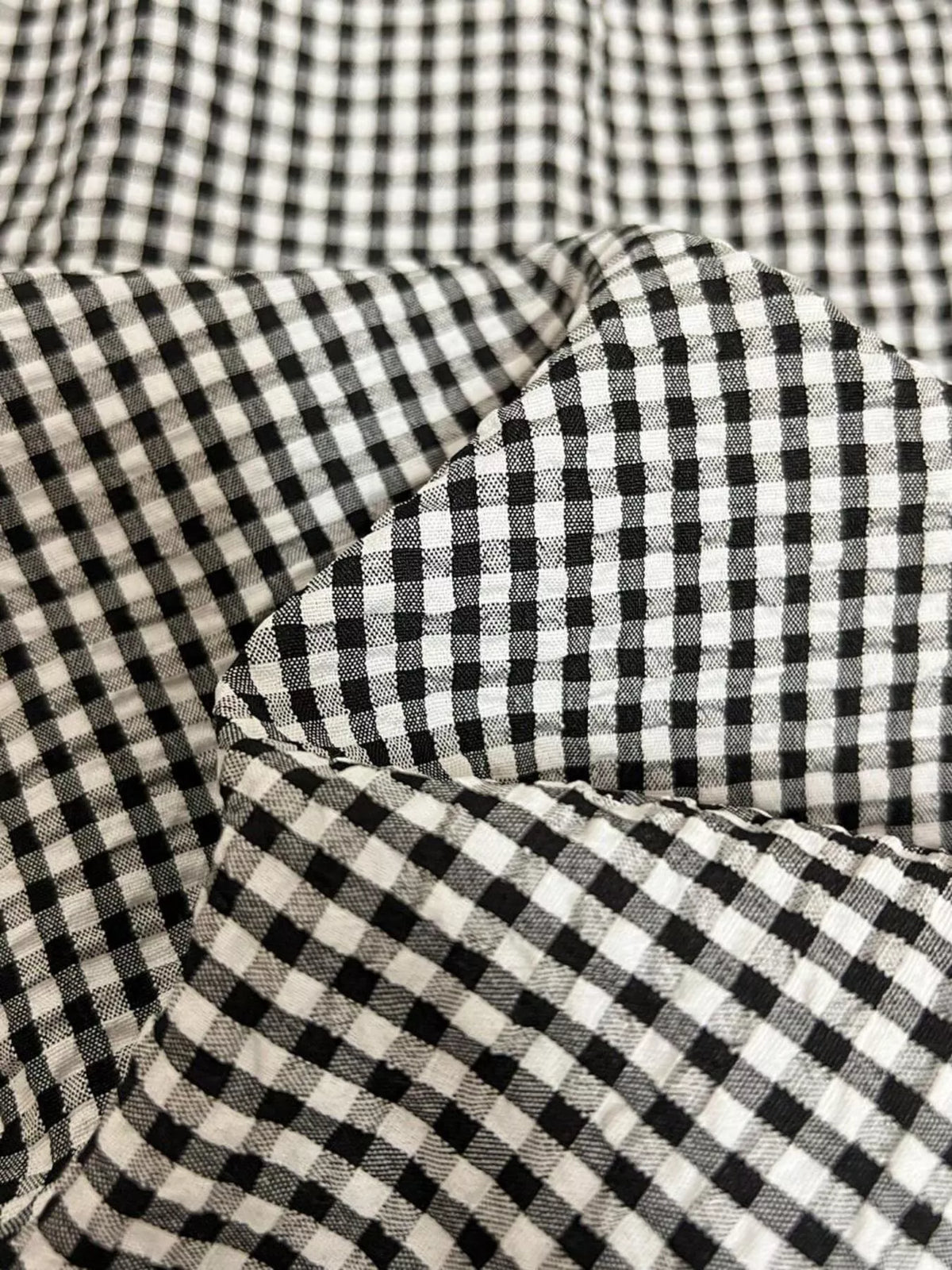 Trendy black plaid two piece set detail