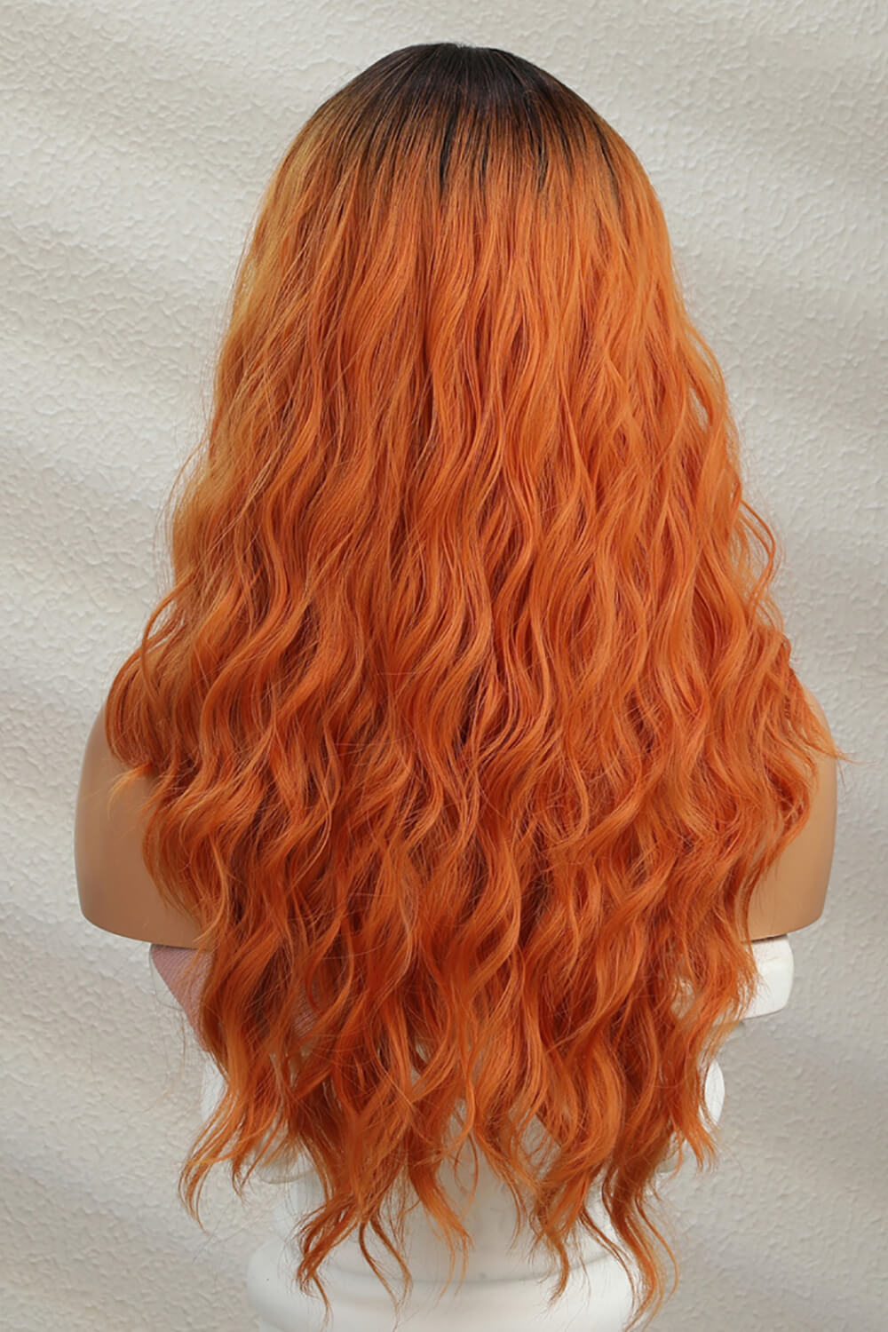 Long wavy wig side view