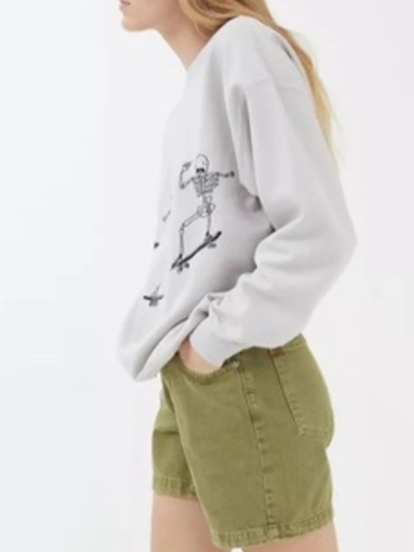 Skeleton Graphic Oversized Sweatshirt - Fashorio