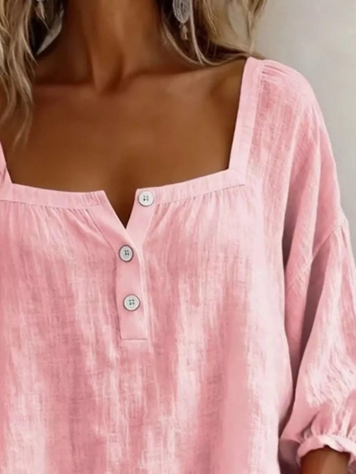 Square Neck Button Detail Blouse, view 8