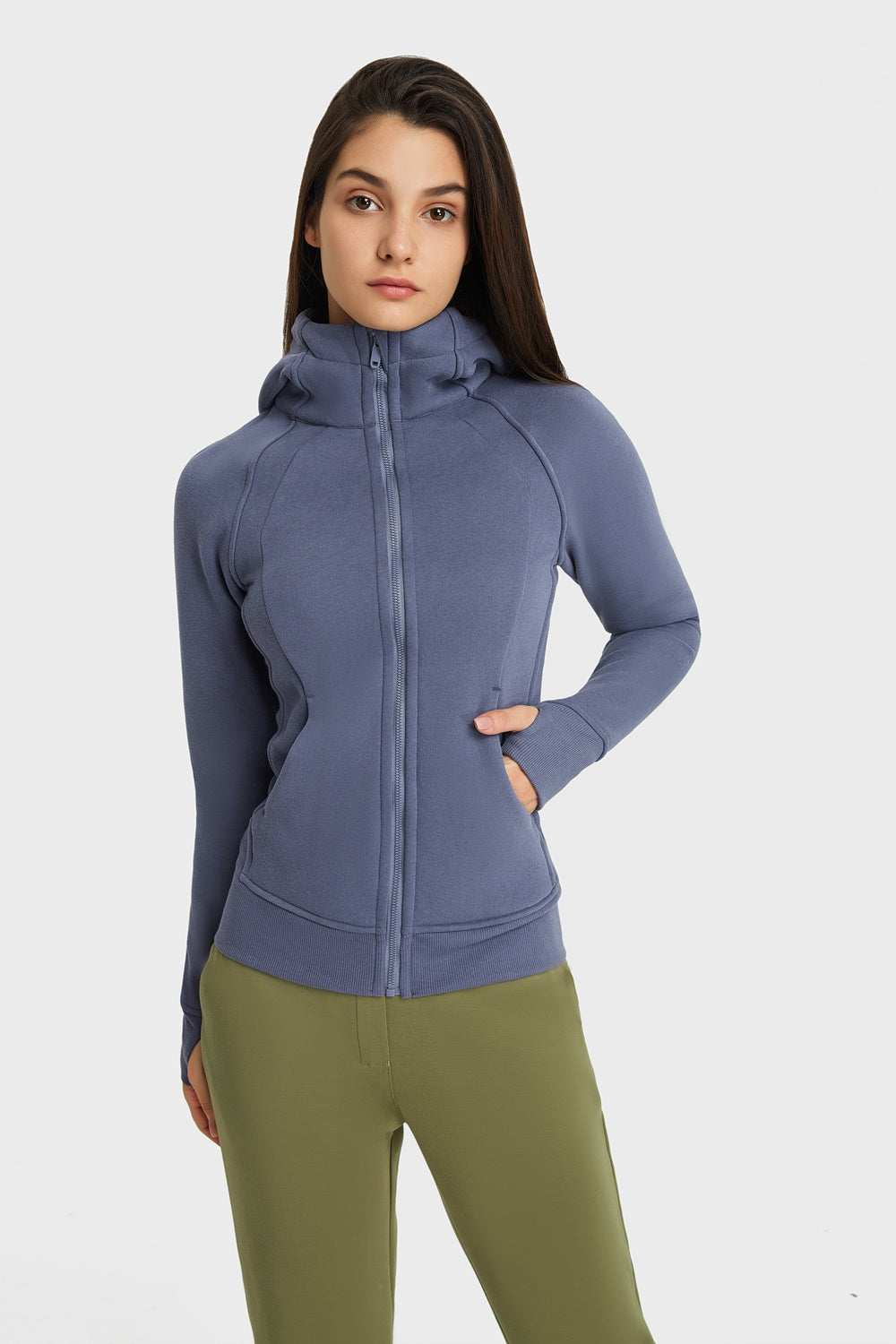 Millennia Zip Up Seam Detail Hooded Sports Jacket - Fashorio