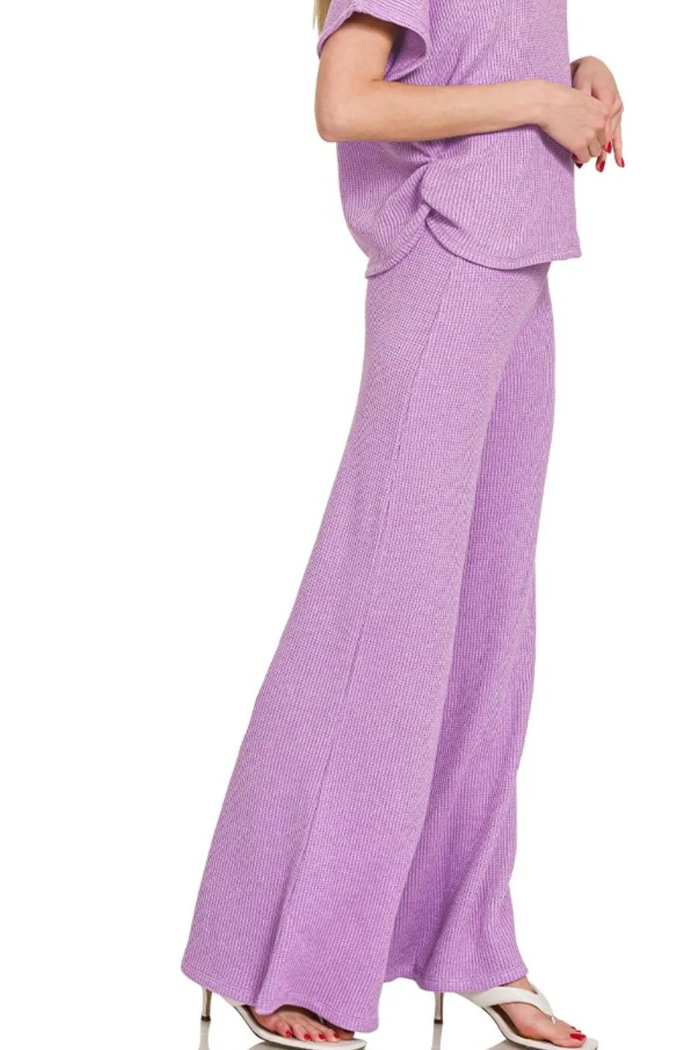 Zenana Sweater Mock Neck Top & Long Pants Set - Fashorio