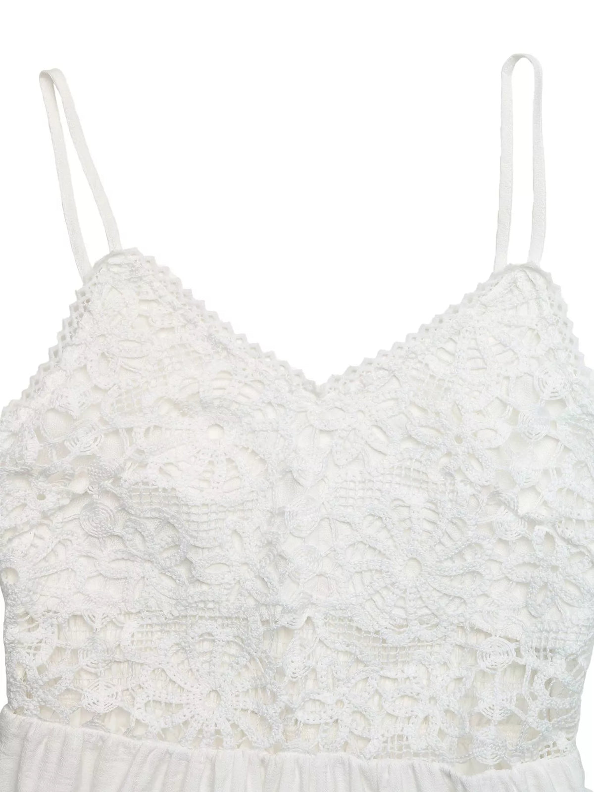White lace V neck maxi dress back view