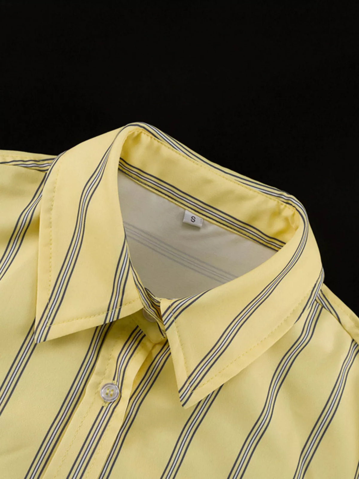 Striped Button Up Shirt and Shorts Set, view 8