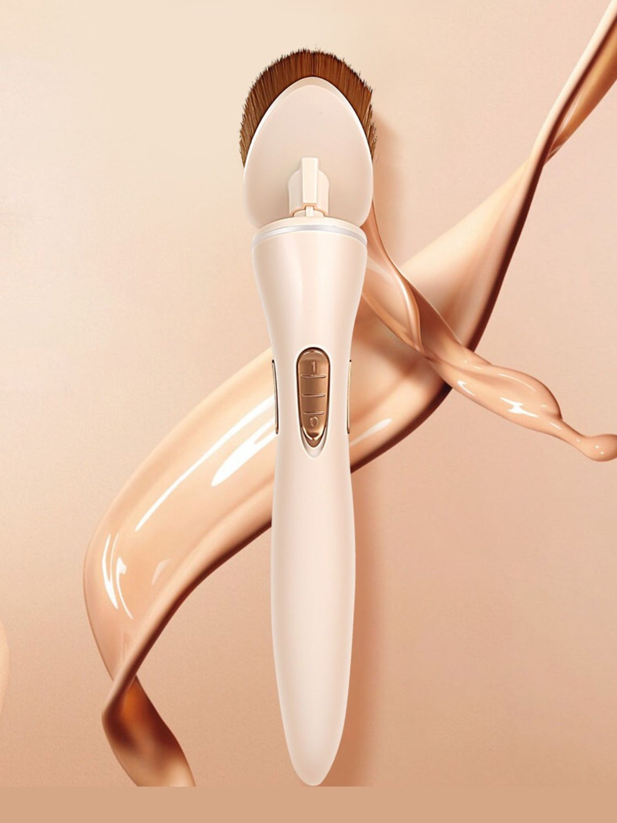 Beige electric makeup brush