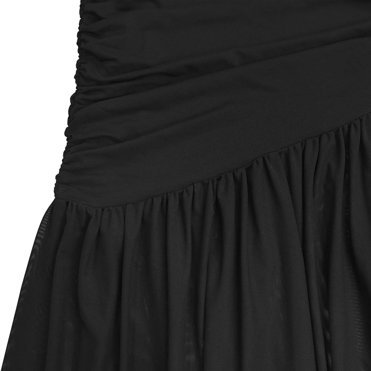 One shoulder ruched bodycon maxi dress back view