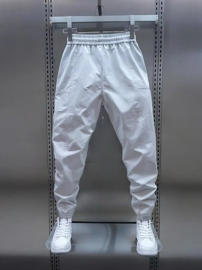 Men's Plus Size Elastic Waist Joggers White - Fashorio