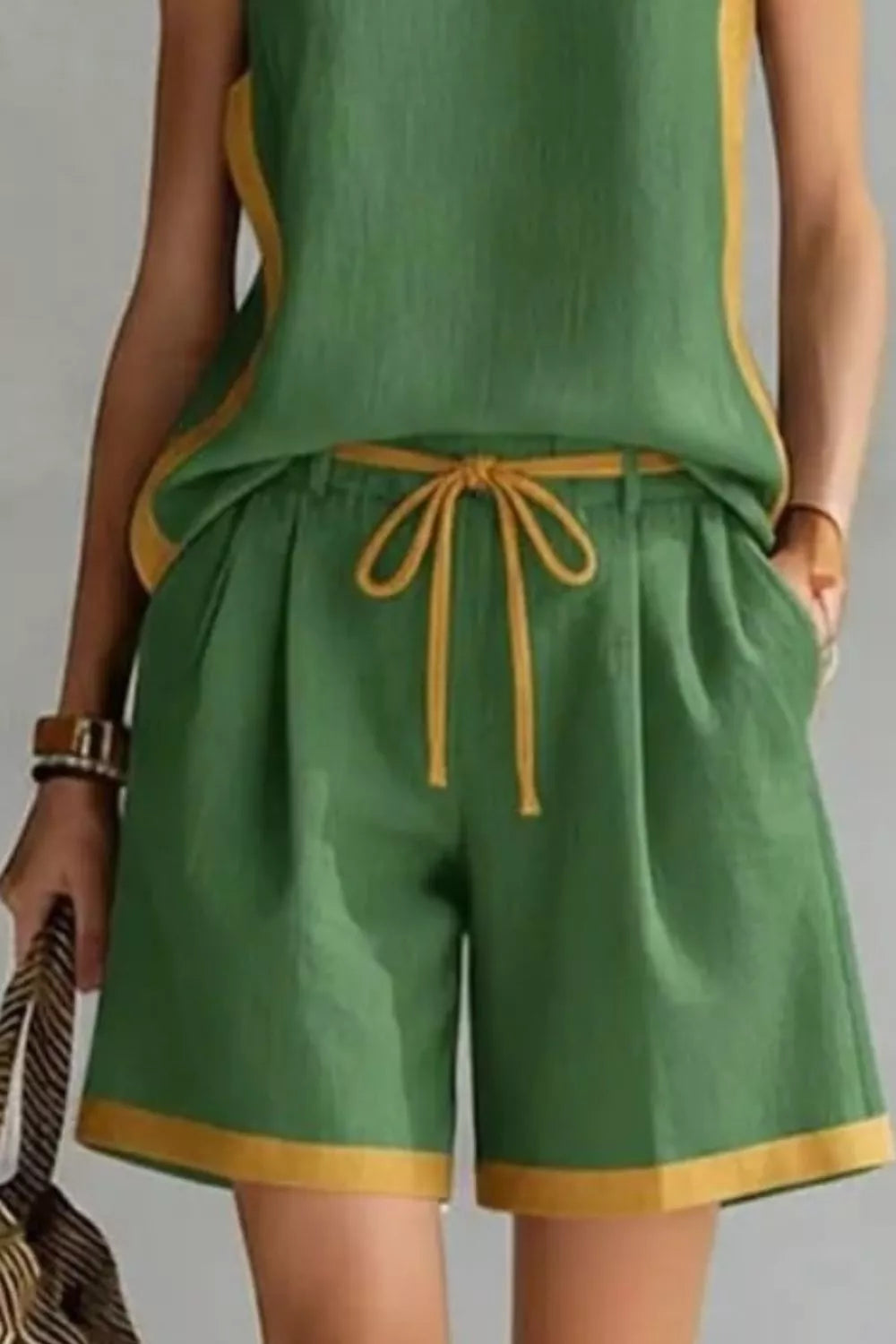 Contrast Trim Tank and Shorts Set, view 9