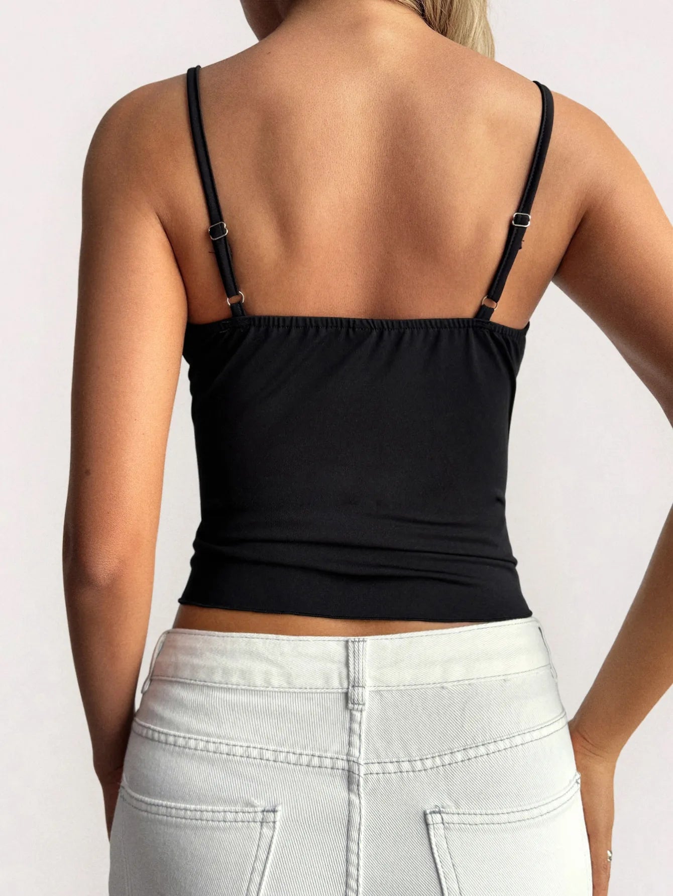 Lace Trim V-Neck Cami Top - Fashorio