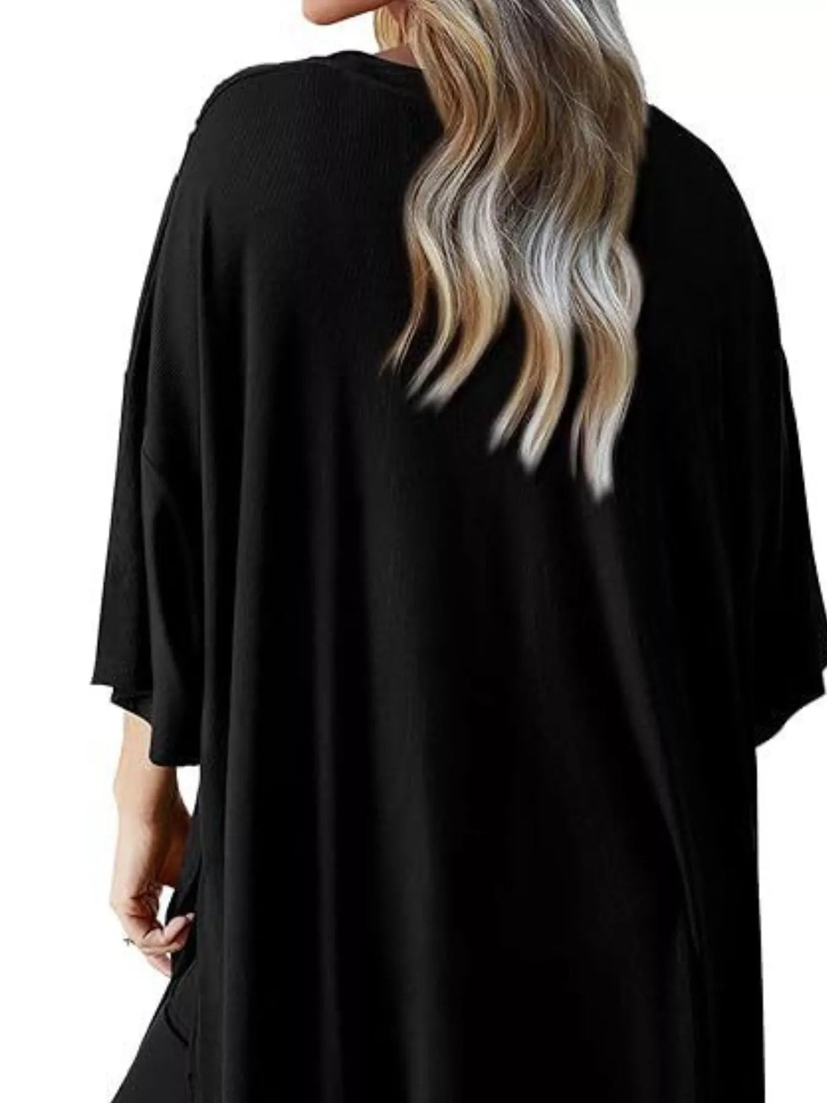 Relaxed Fit Round Neck Top and Pants Set, view 11