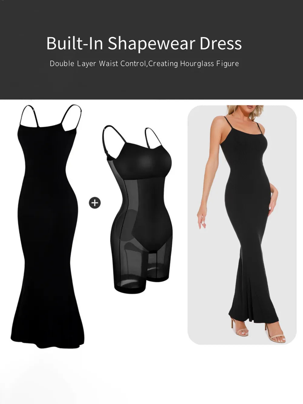 Figure skimming maxi dress detail
