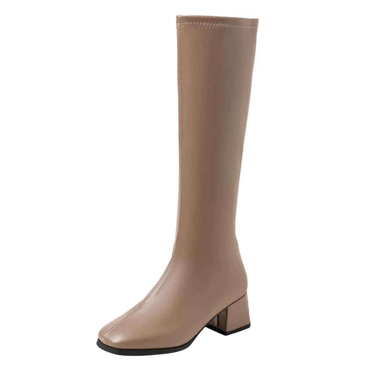 Square toe block heel boots, outdoor styling