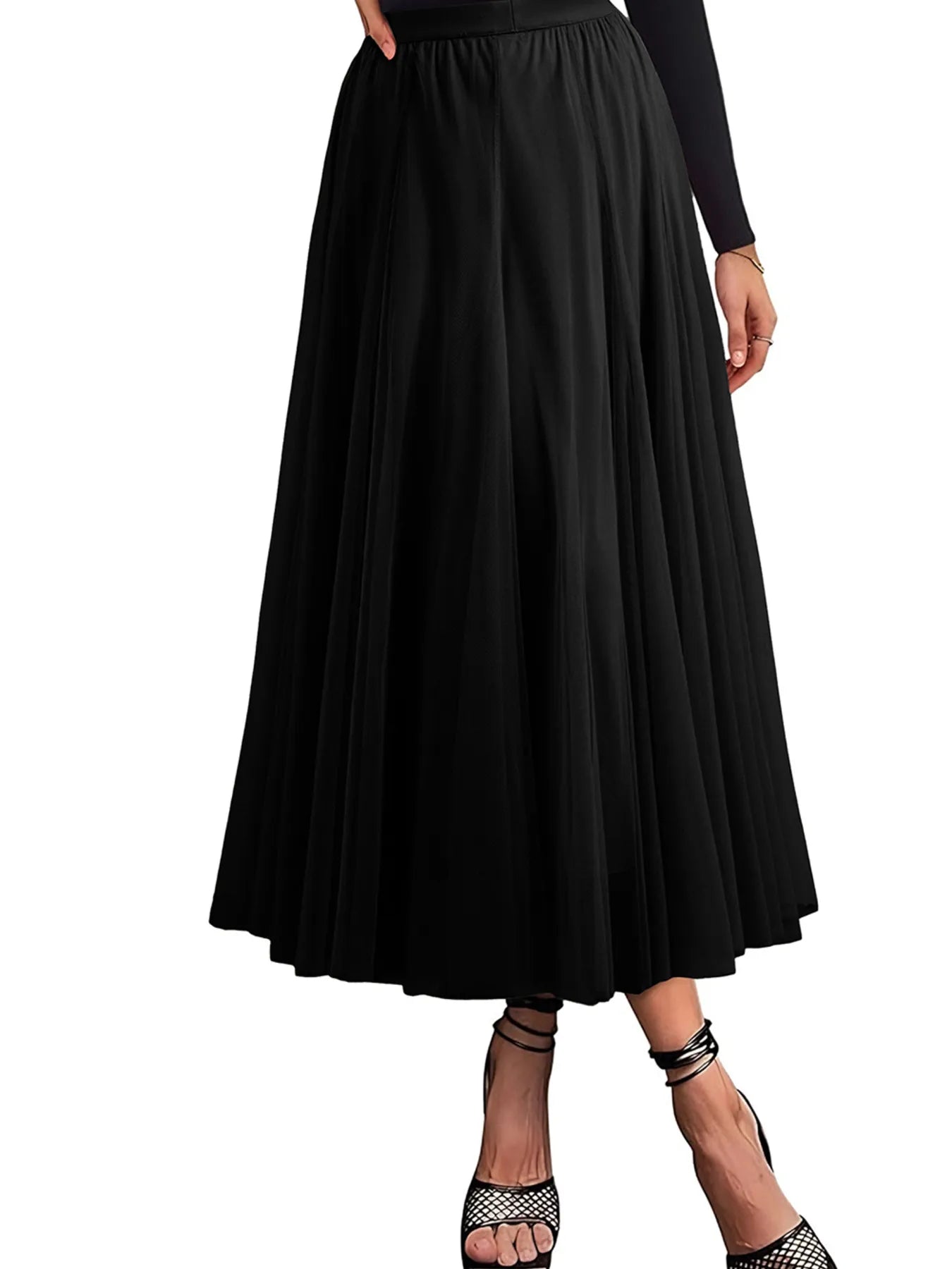 High-Waisted Midi Skirt - Fashorio