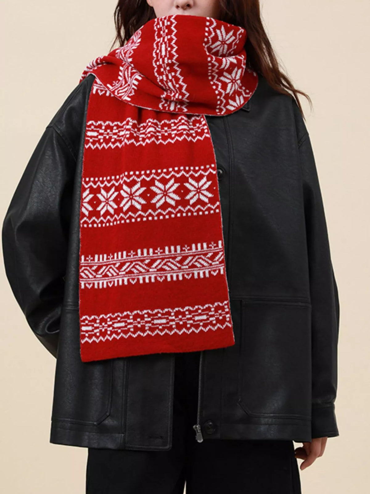 Christmas Snowflake Knit Scarf, view 8