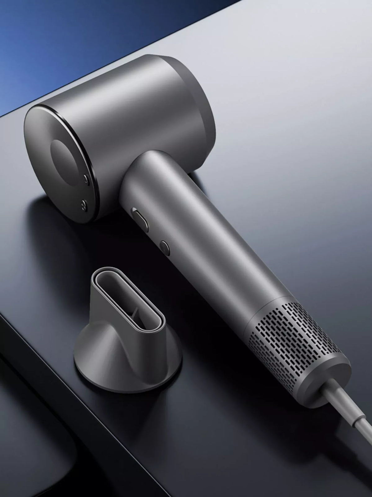 Hair dryer magnetic nozzle attachment