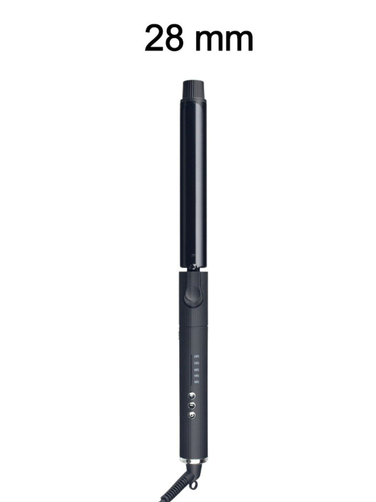 Curling iron in use on long hair