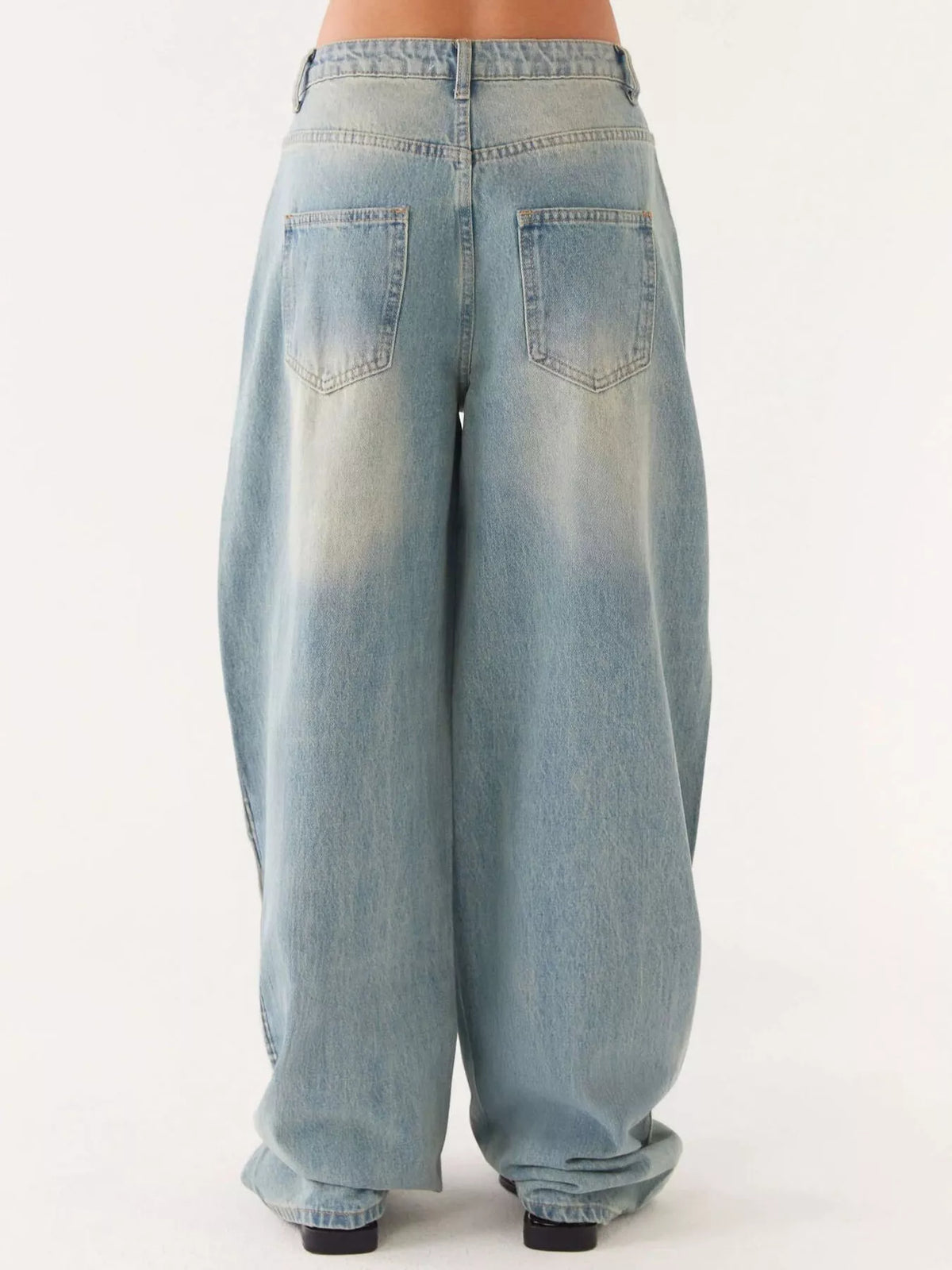 Button up denim matching set angle view