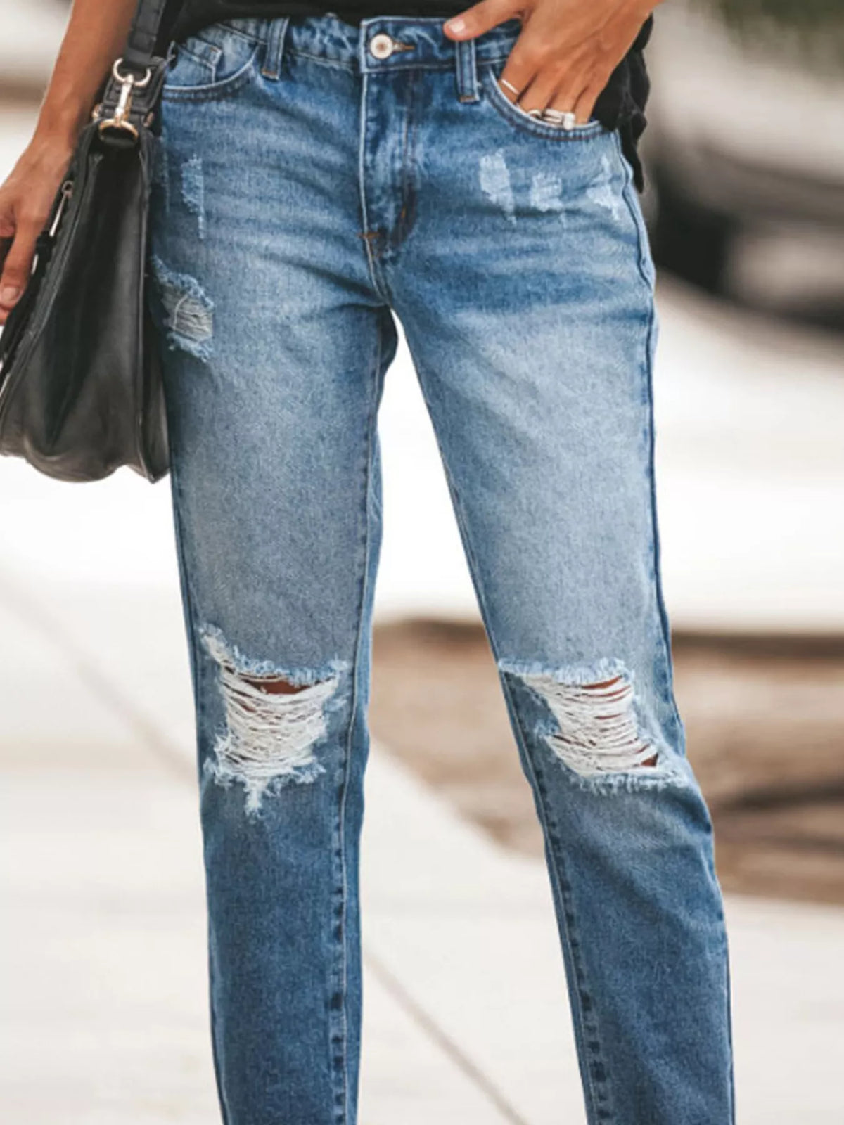 Distressed Ankle Jeans, view 7