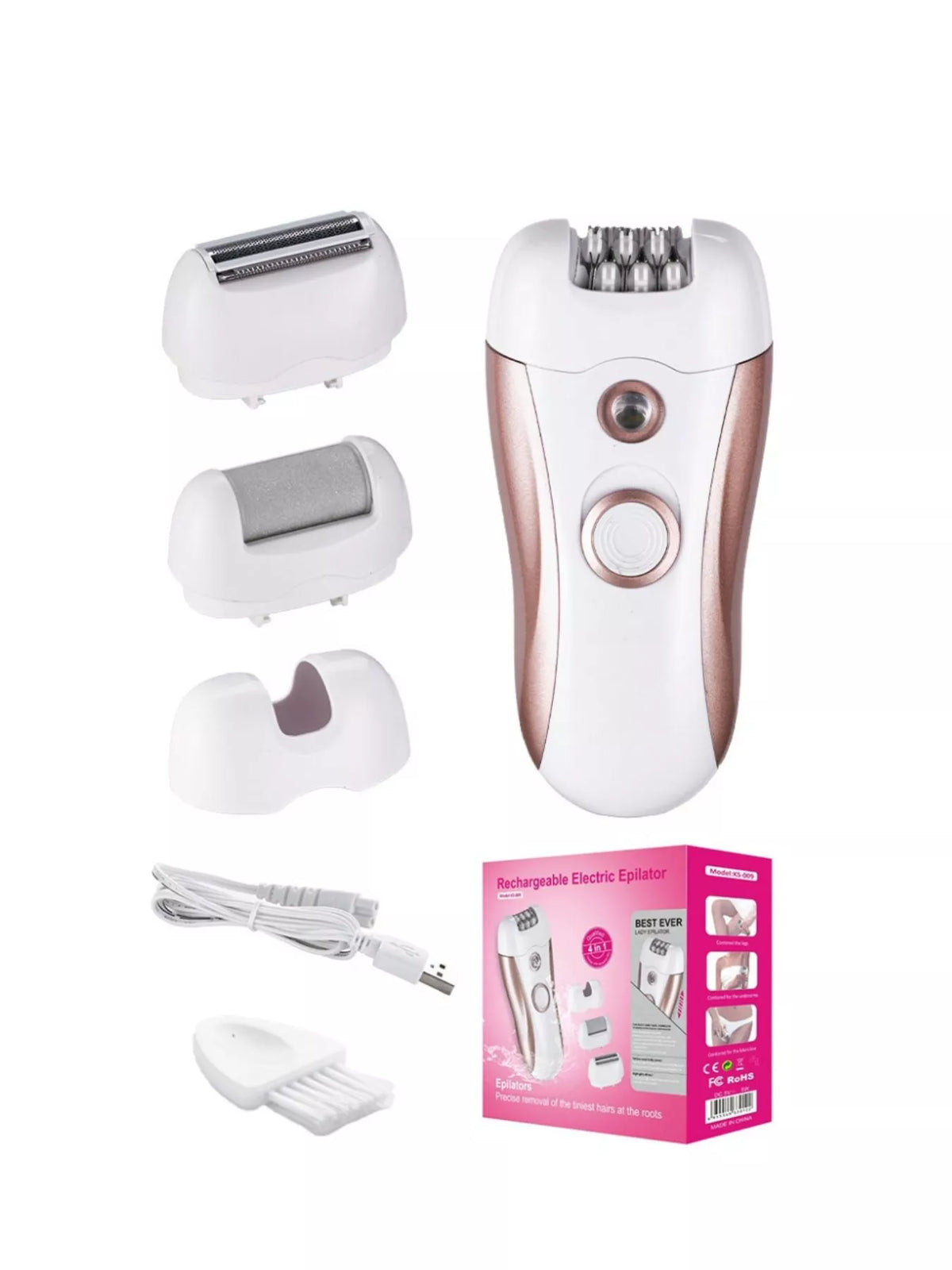 Epilator LED light in use on skin