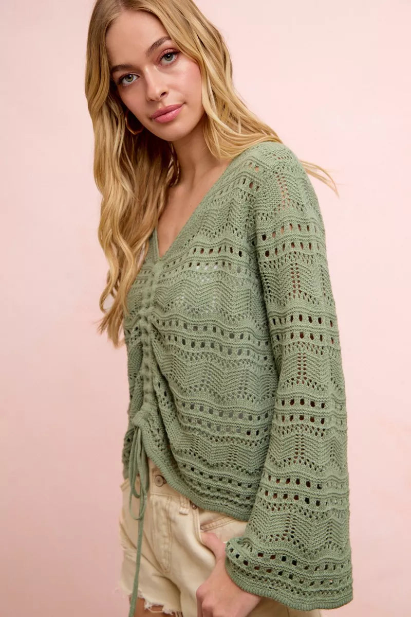 Pointelle top neckline detail