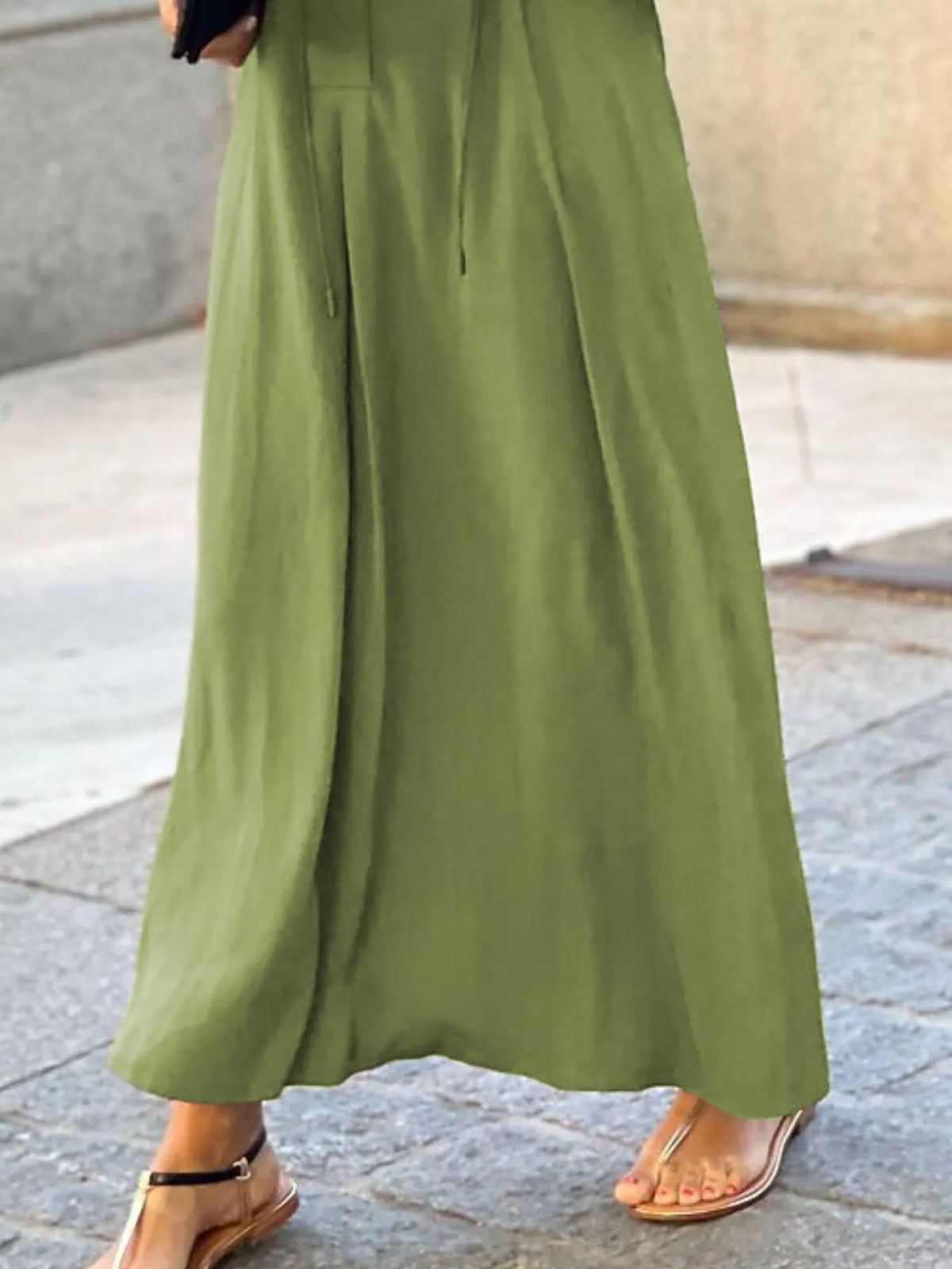 Solid maxi shirt dress back view