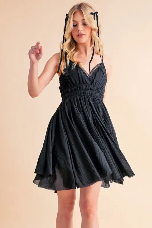 Aemi+Co Lace Detail Mini Cami Dress side view