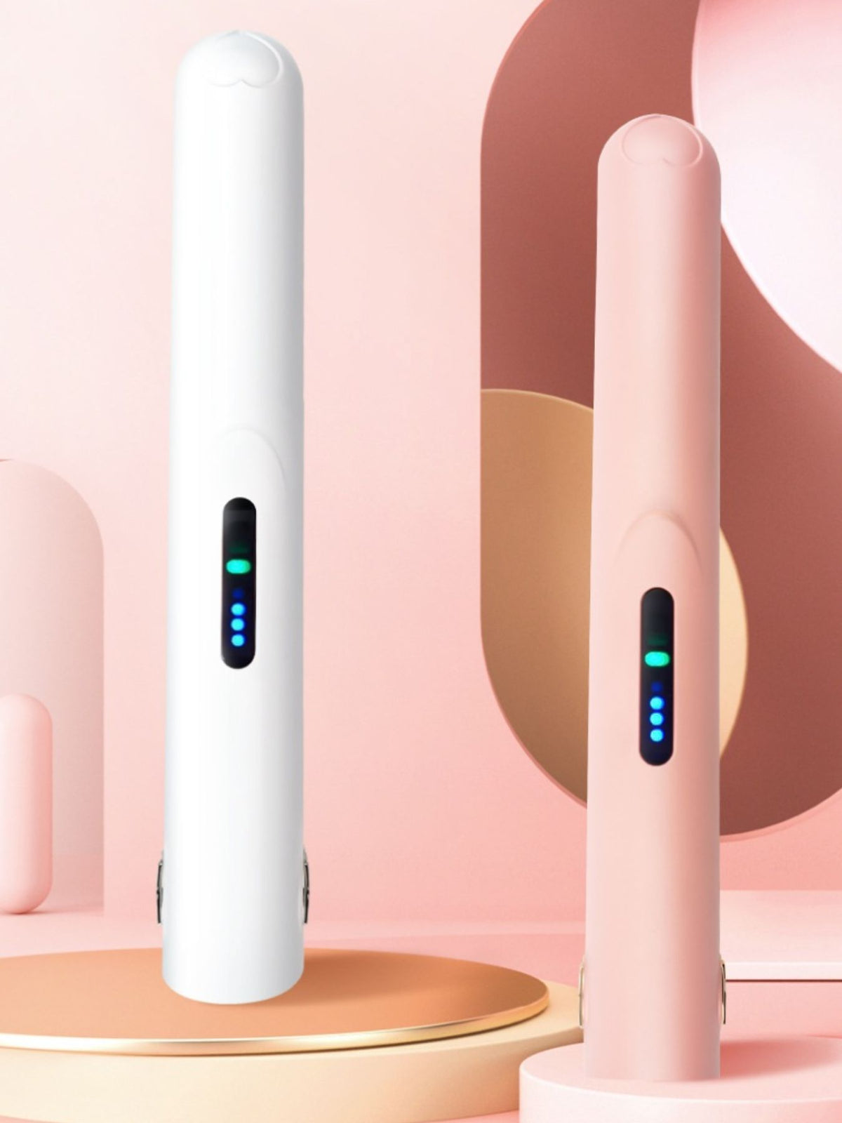 Portable cordless curling iron front view