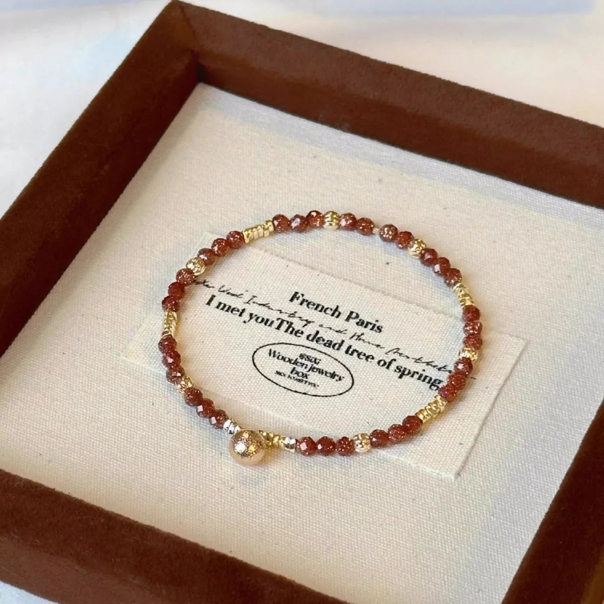Close up of the beaded bracelet charm