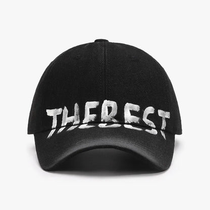 Letter Adjustable Baseball Cap Black One Size - Fashorio