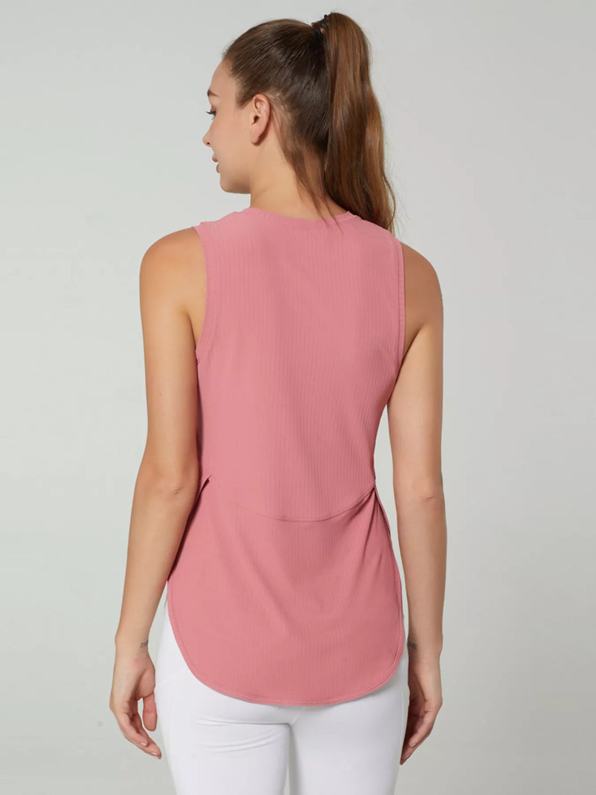 Active tank styled as an athleisure layering piece