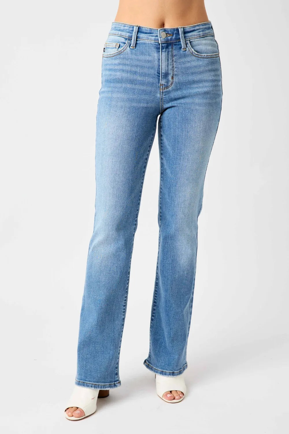 Judy Blue Mid Rise Straight Jeans view 13