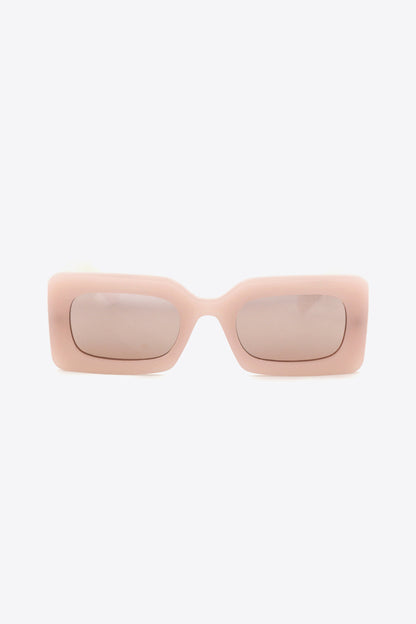 Polycarbonate Frame Rectangle Sunglasses Watermelon pink One Size - Fashorio