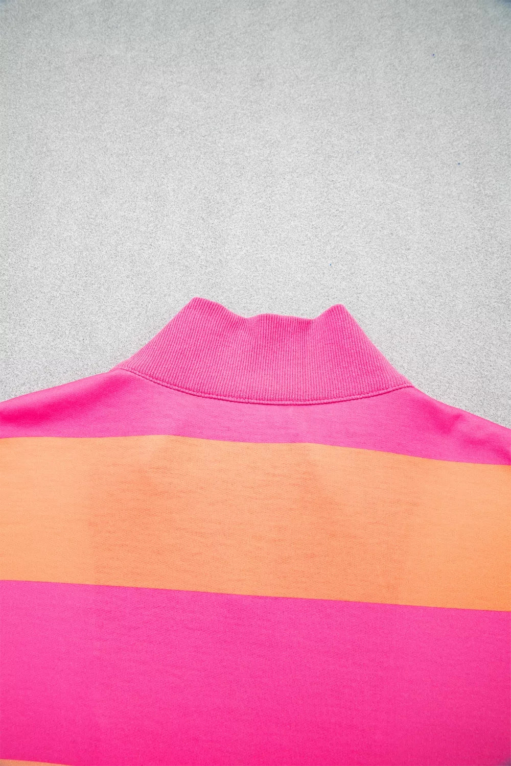 Striped athleisure set detail close up