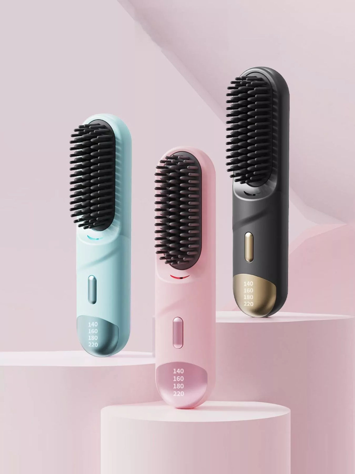 Portable heated straightening comb handle