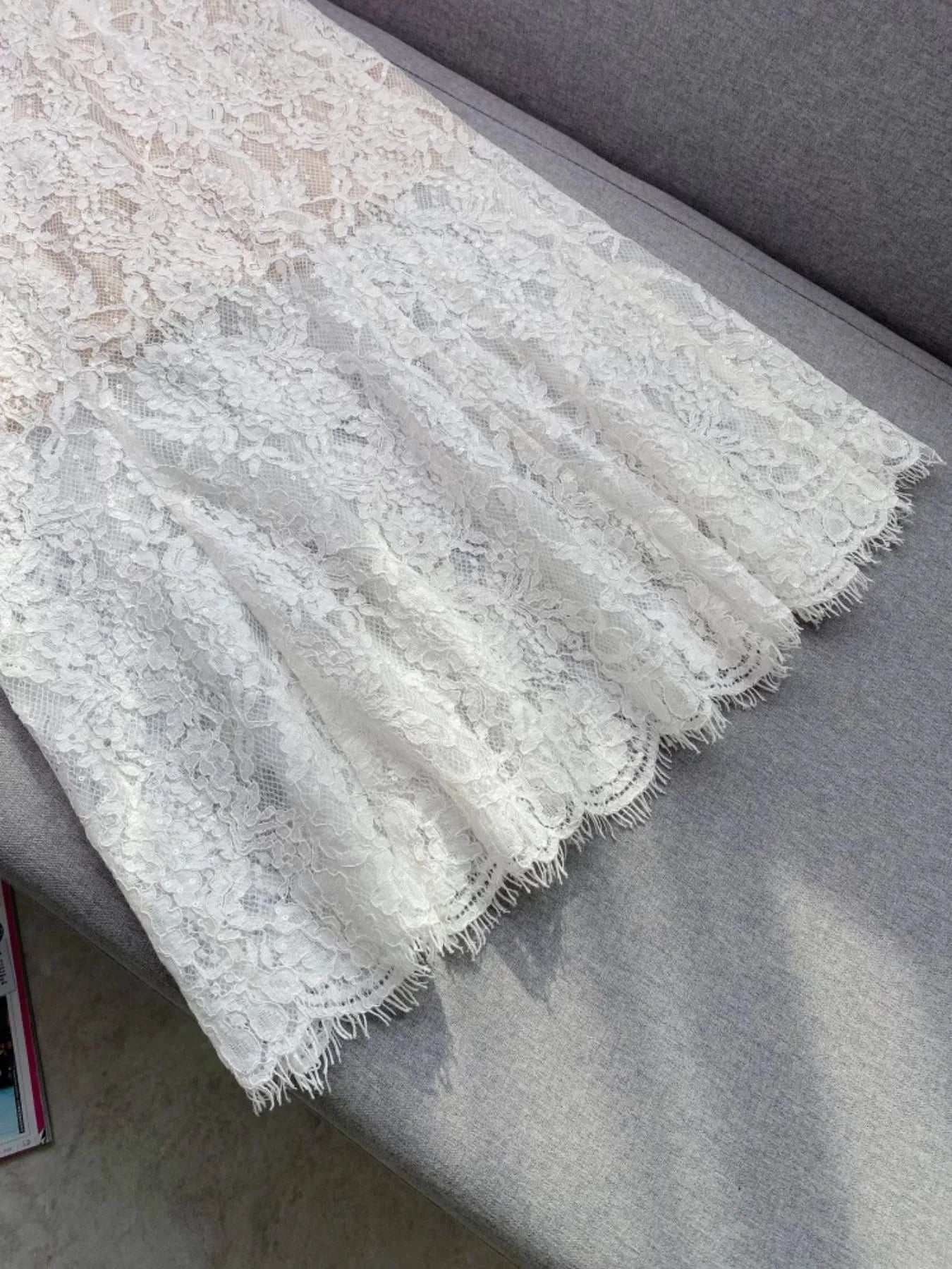 Lace Snap Down Top and Skirt Set - Fashorio