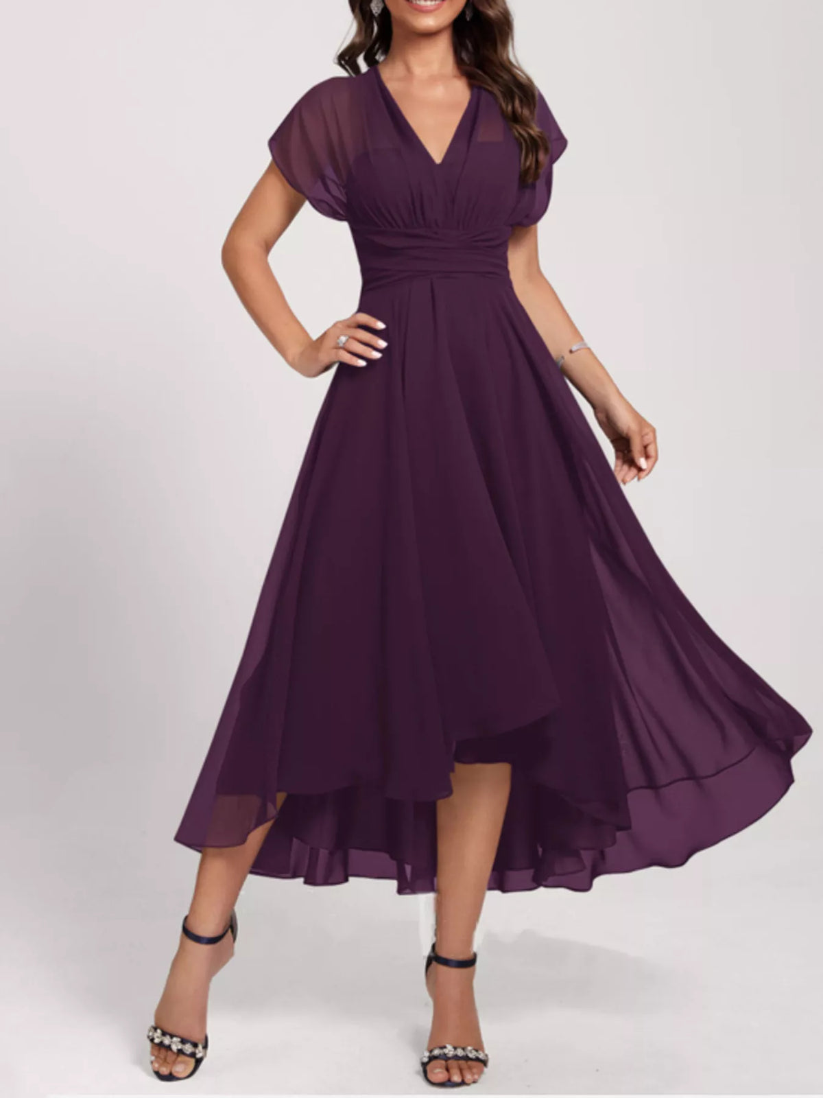 Ruched A line midi dress, alternate colourway view 5