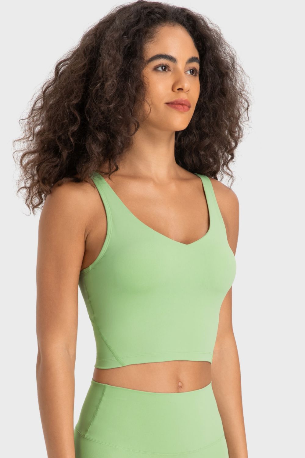 Millennia Deep V-Neck Crop Sports Bra - Fashorio
