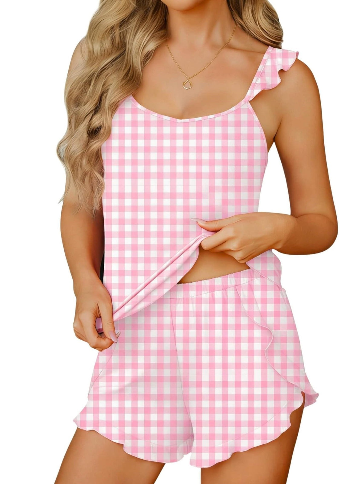 Ruffled Printed Cami and Shorts Set, view 18