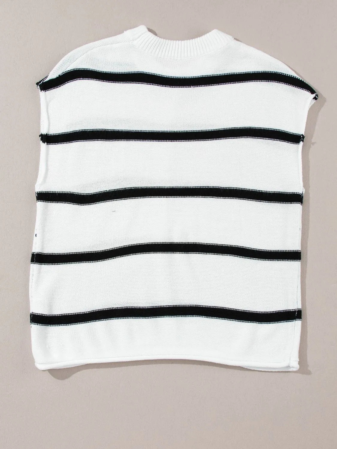 Striped Batwing Sleeve Knit Top - Fashorio