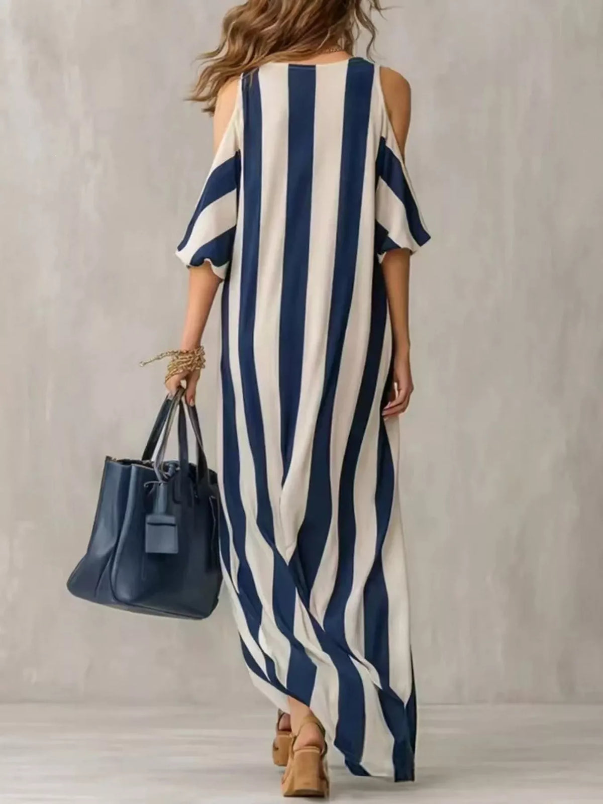 Cold shoulder maxi dress shoulder detail