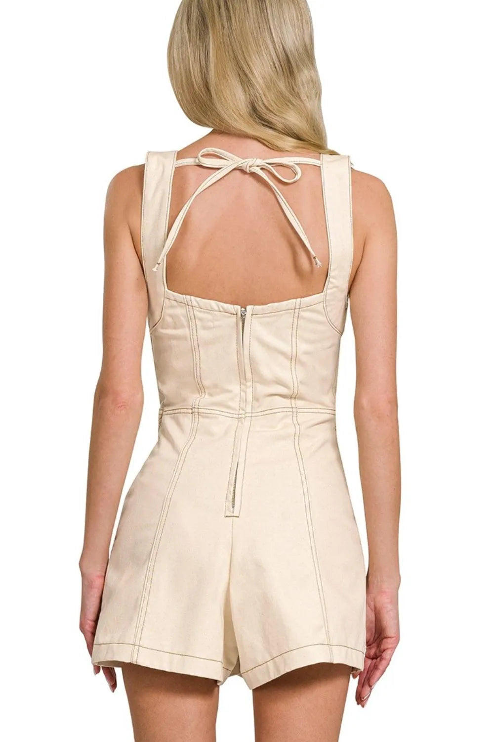 Tie Back Romper detail