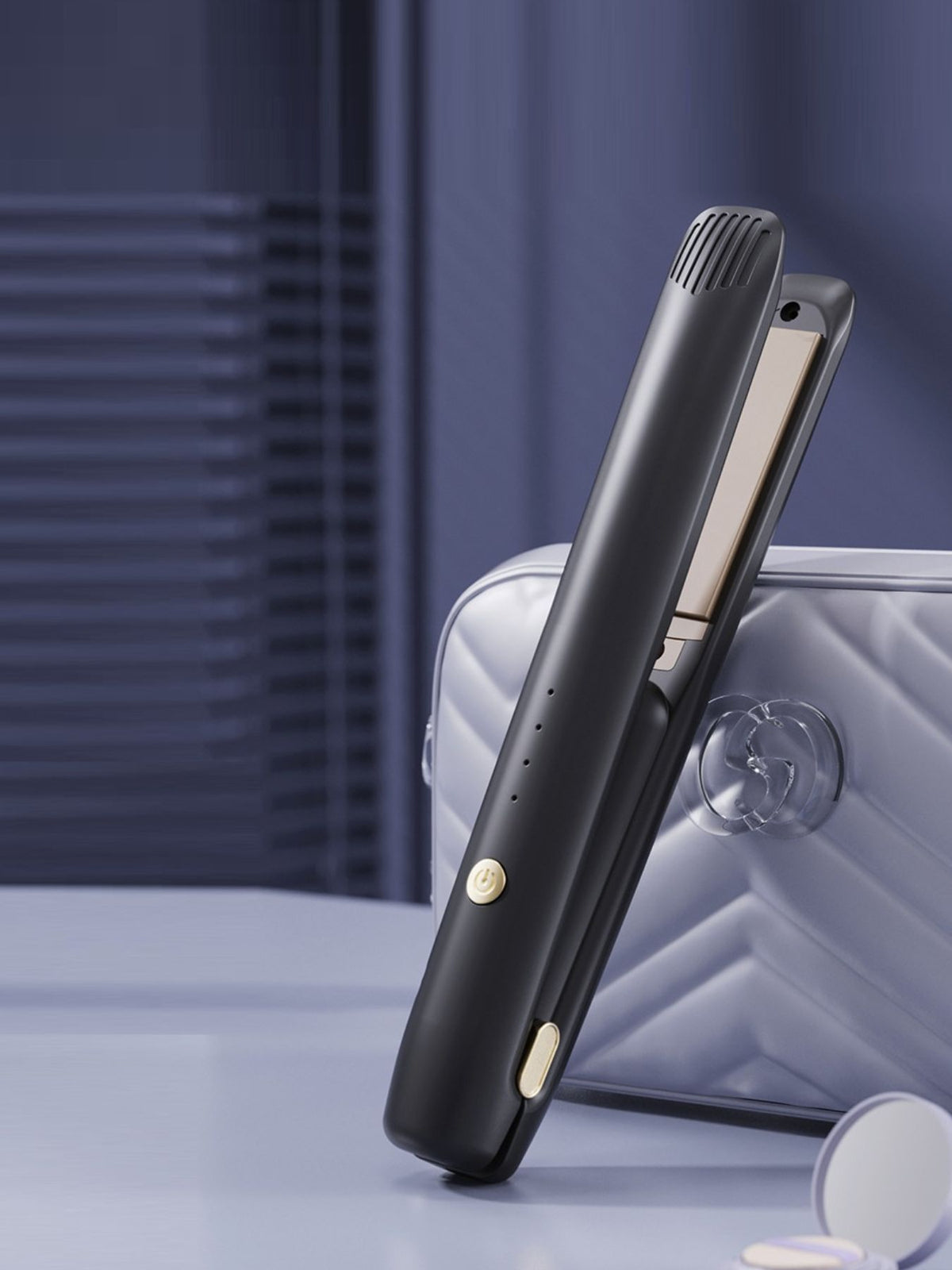 Hair straightener power button detail