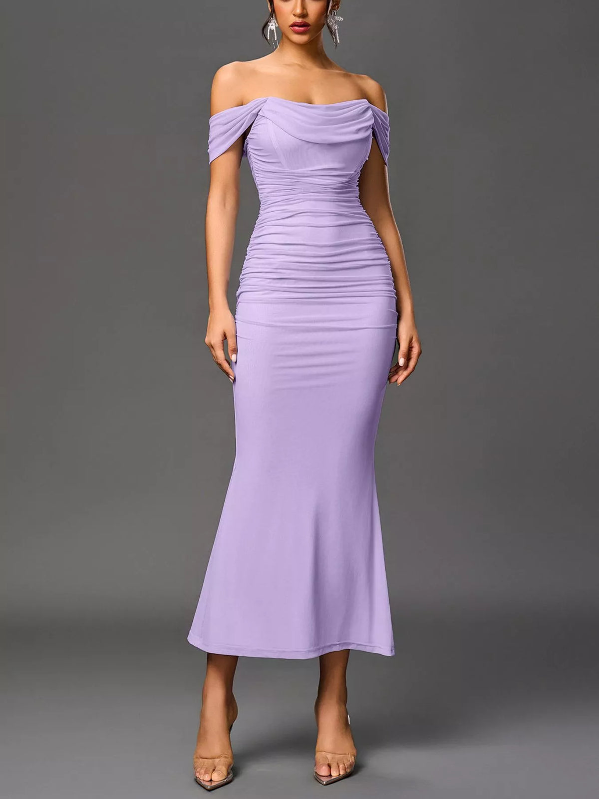 Fabric drape and mermaid hem detail