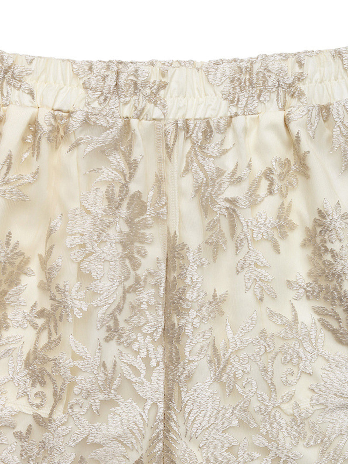 Full outfit view featuring the apricot lace shorts