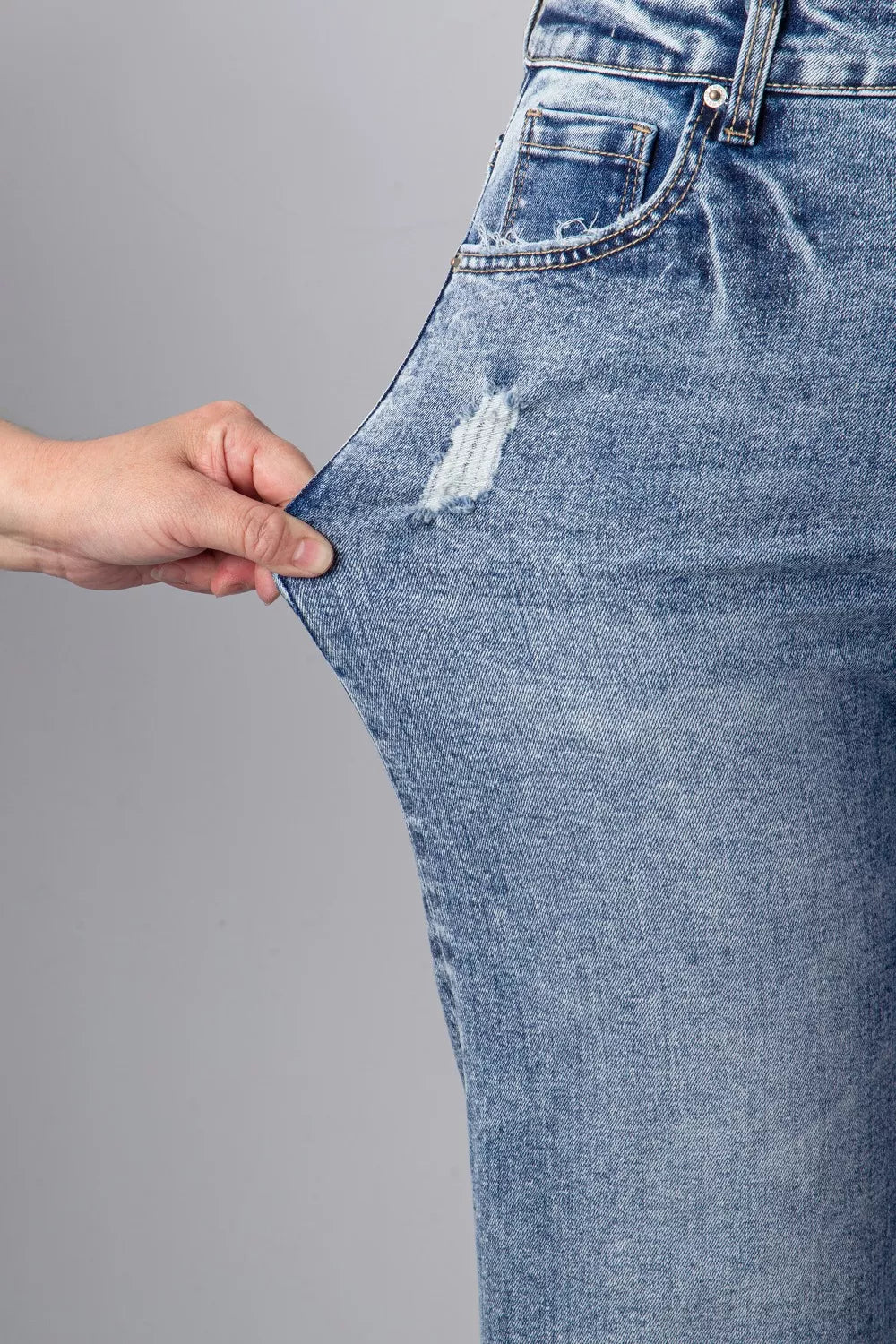 Cuffed Straight Leg Loose Jeans, view 12