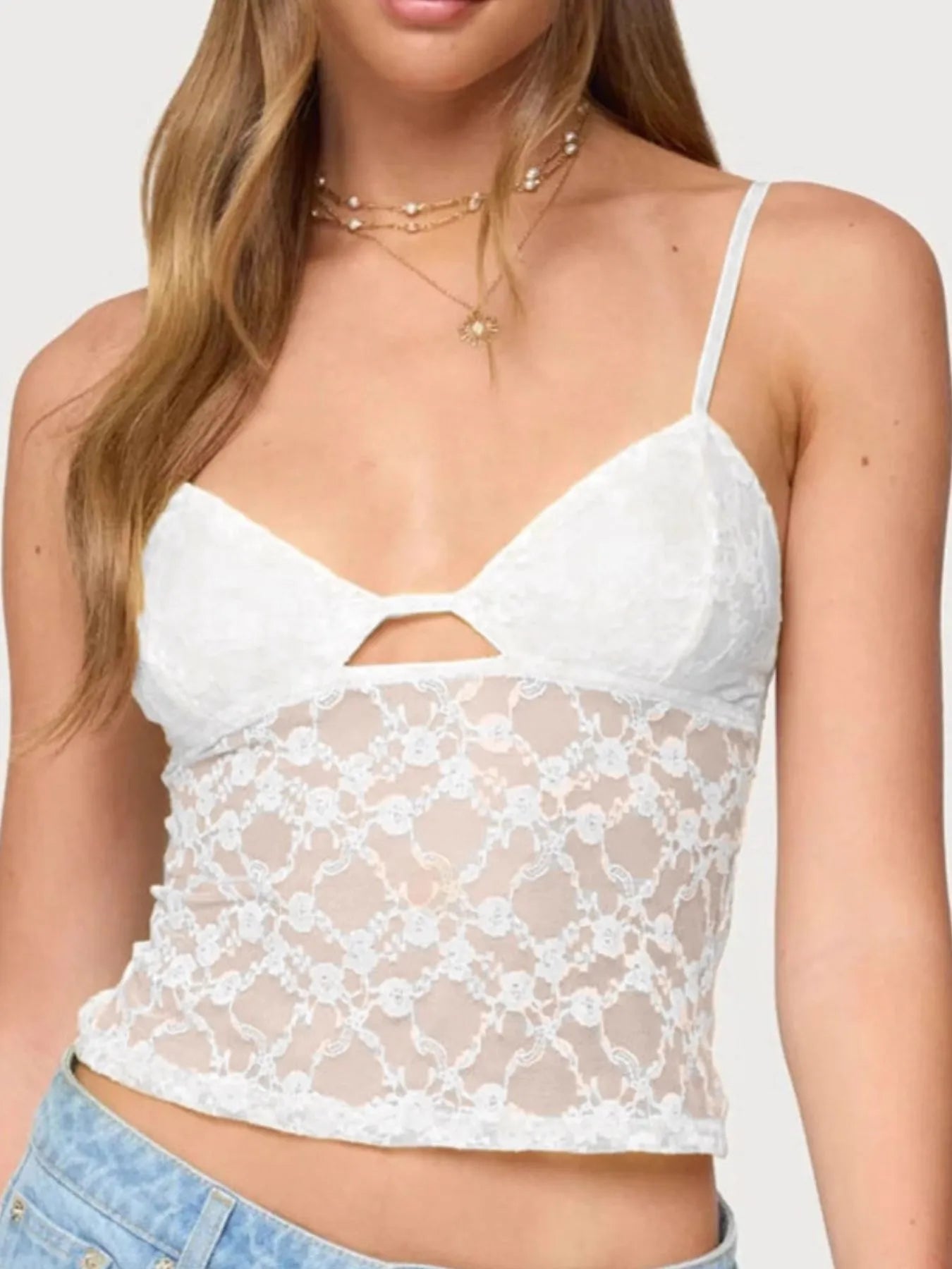 Adjustable Strap Lace Cami - Fashorio
