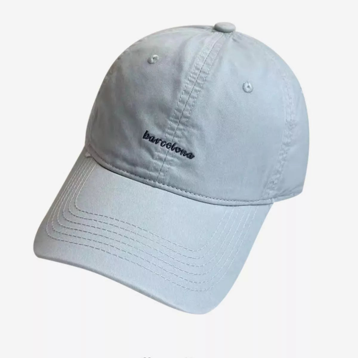 Embroidered cap shown in a brighter colourway