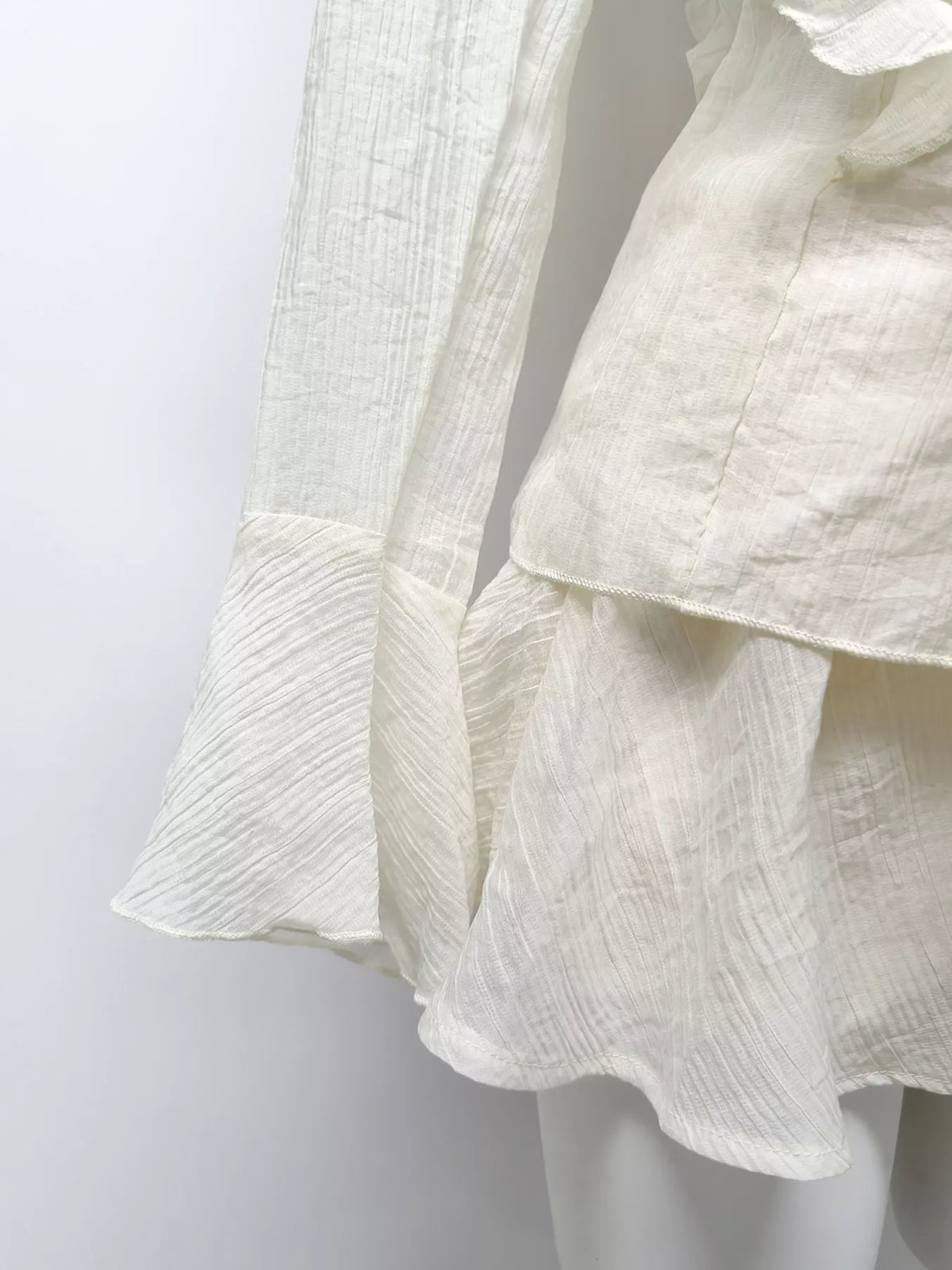 Ruffle trimmed skirt set full length styling