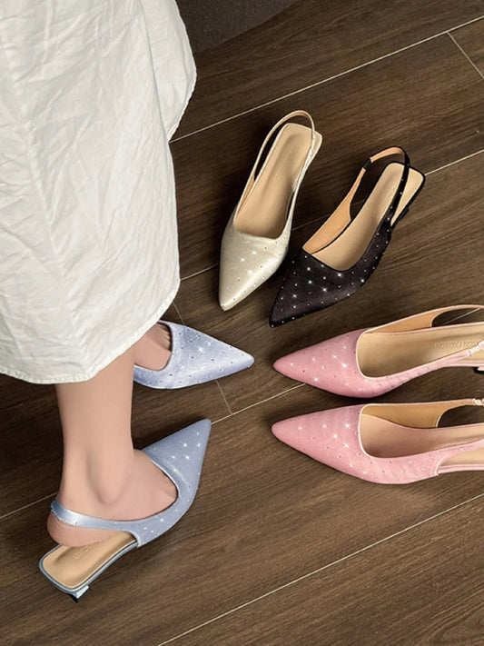 Pointed Toe Slingback Pumps - Fashorio